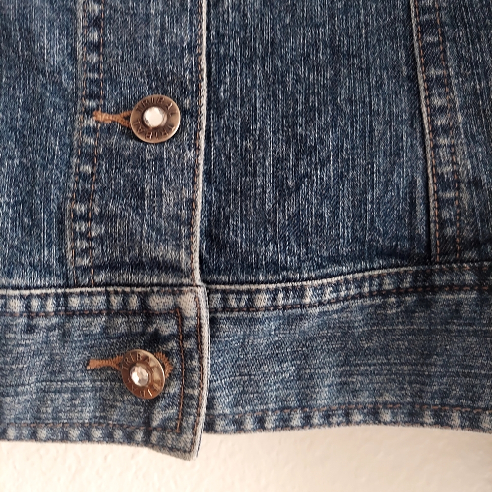 Tribal JEANS Denim Blue Jean Jacket Size 6 Stretch w Pockets - Picture 5 of 7